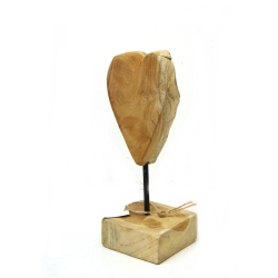 Serce z drewna tekowego Ozdoba na podstawie 27cm